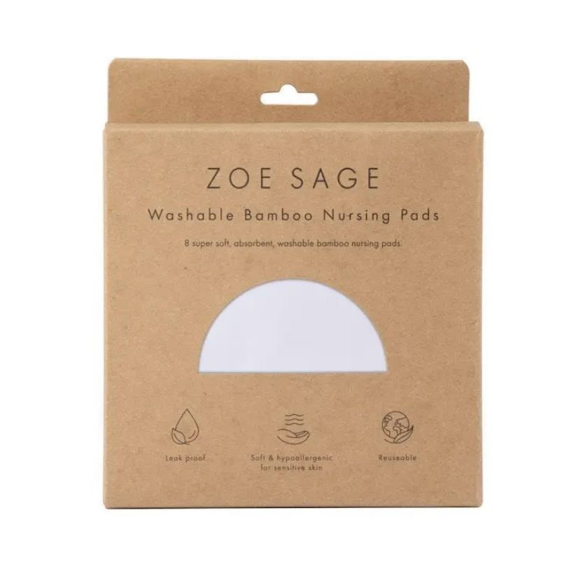 Zoe Sage Washable Bamboo Nursing Pads Silk 8Pack